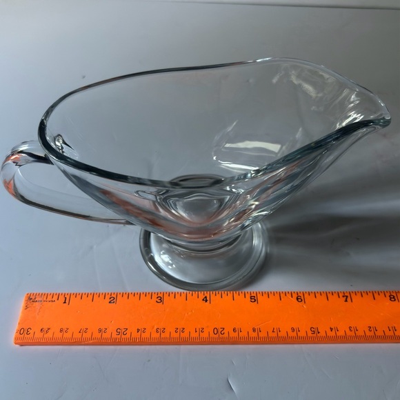 Vtg unmarked clear handled gravy boat sauce server like new - Picture 5 of 8